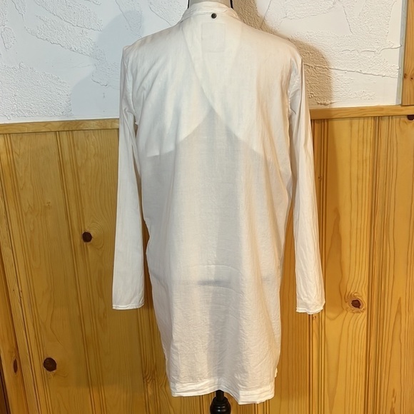Pas De Calais Cream Linen Duster Jacket S-M - Picture 4 of 8